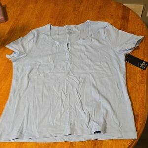 Jones New York Soft Blue Short Sleeve Tee
